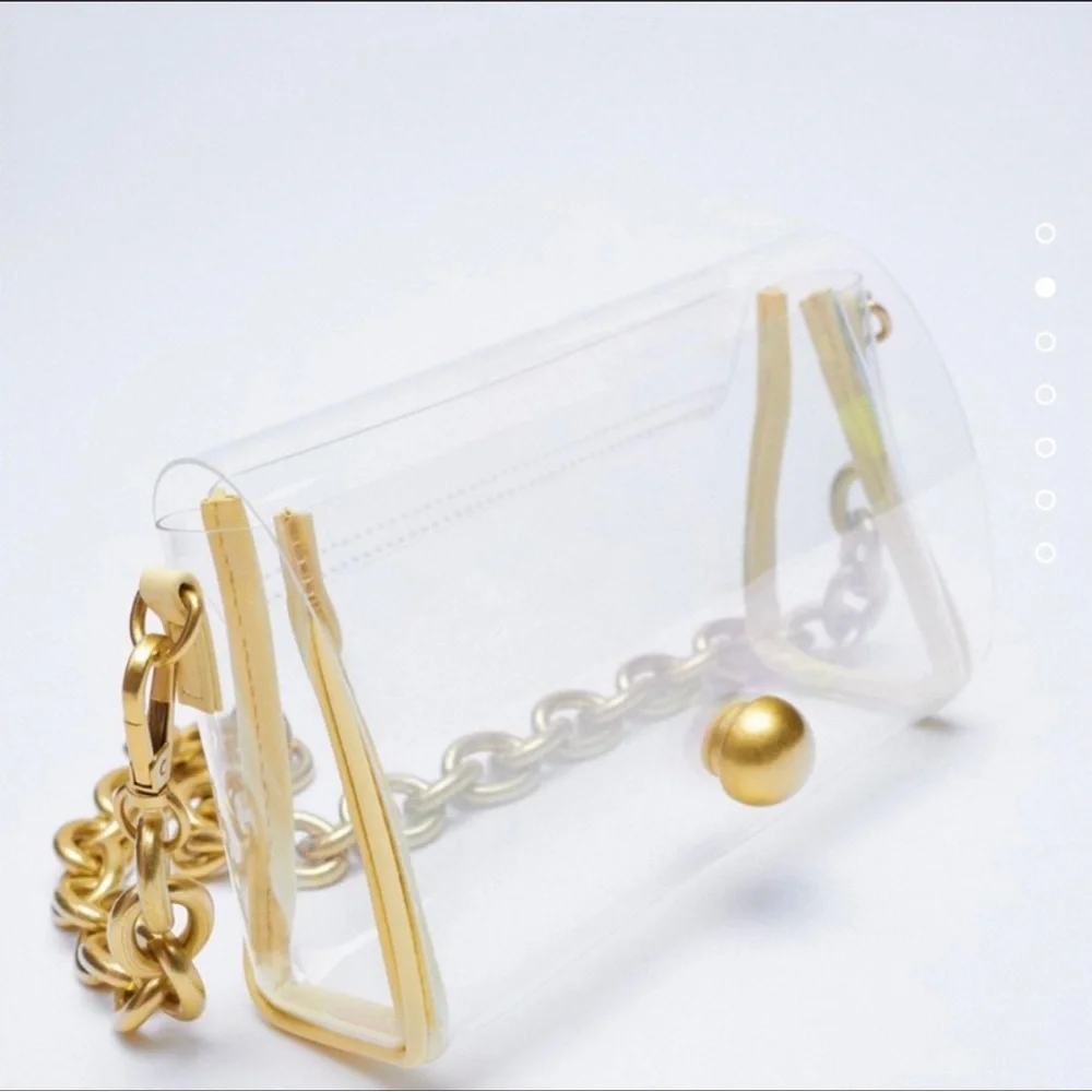 ZARA unique bag in bag Shoulder bag in gorgeous yellow with Gold chain 🔥🔥🔥 - Picture 3 of 11